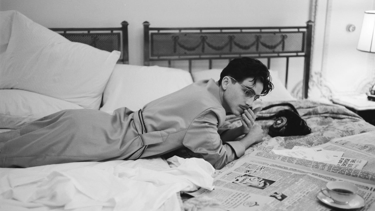 - A glimpse at a movie set between takes