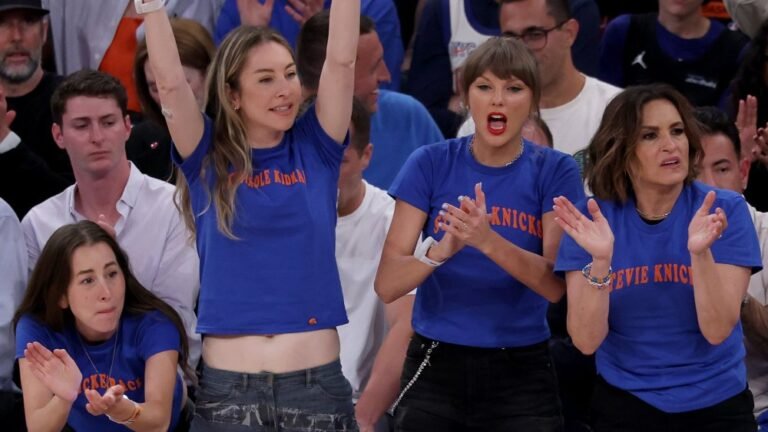 Mariska Hargitay courtside knicks triumph in game 4 Mariska Hargitay courtside knicks triumph in game 4