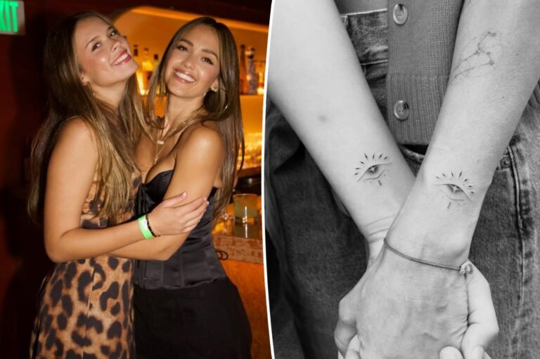 Jessica alba daughter matching tattoos before yale send-off
