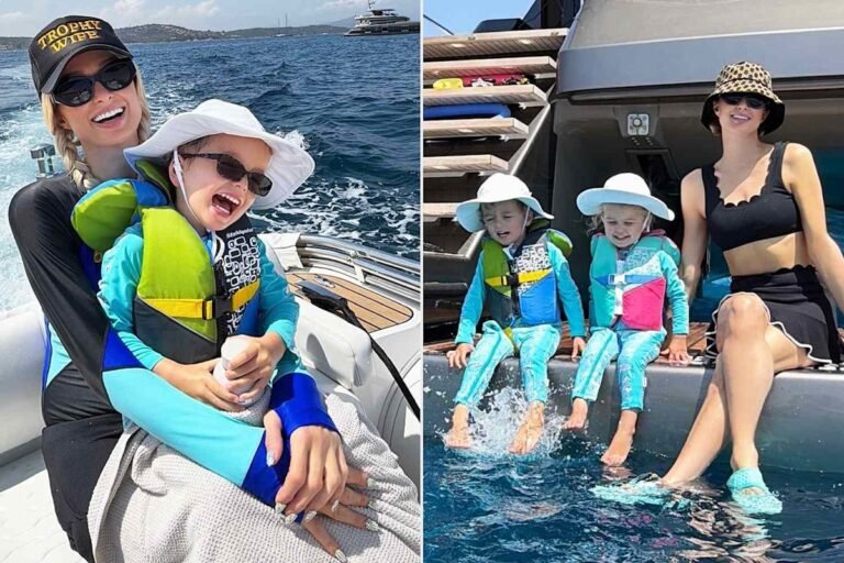 Paris hilton sardinia yacht vacation with her kids and crew Paris hilton sardinia yacht vacation with her kids and crew